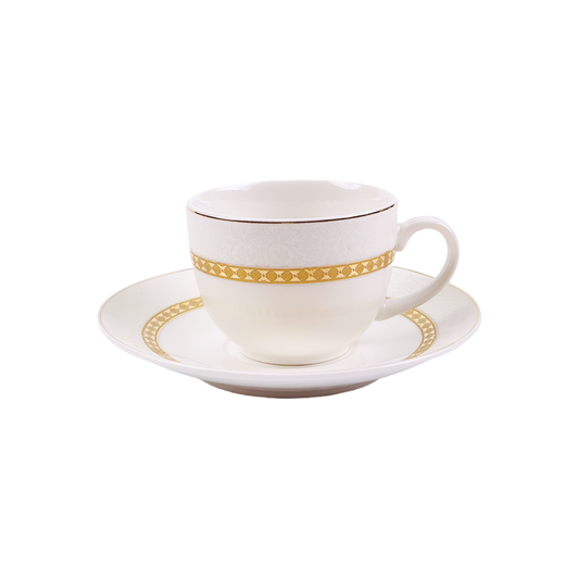 Cup & Saucer White 150 ML - Set of 12 Pcs (6 Cups & 6 Saucers)