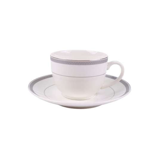 Cup & Saucer White 150 ML - Set of 12 Pcs (6 Cups & 6 Saucers)