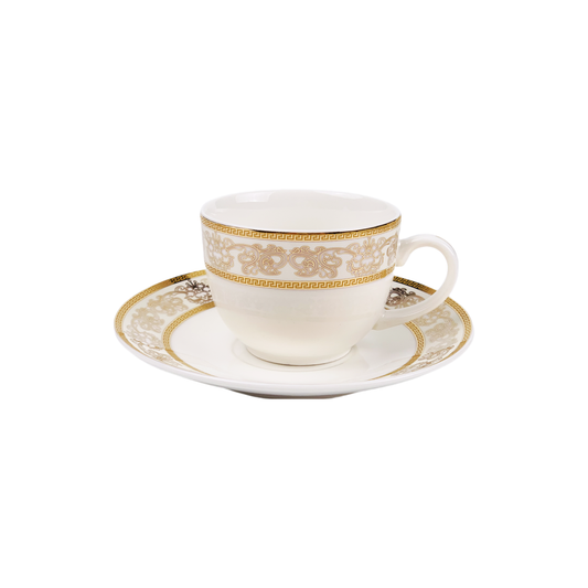 Cup & Saucer White 150 ML - Set of 12 Pcs (6 Cups & 6 Saucers)