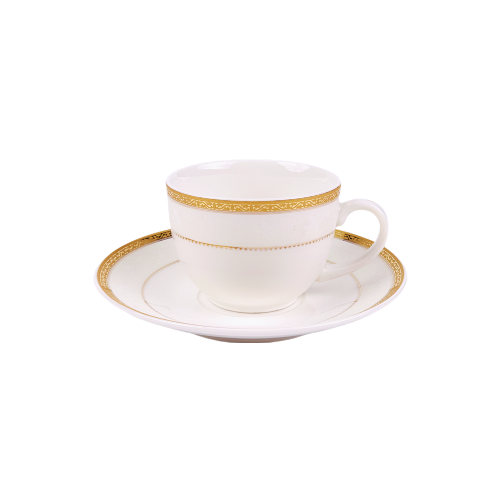 Cup & Saucer White 150 ML - Set of 12 Pcs (6 Cups & 6 Saucers)