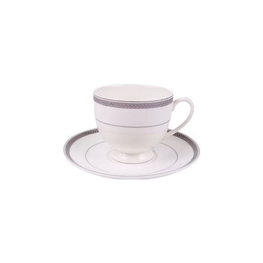 Cup & Saucer White 160 ML - Set of 12 Pcs (6 Cups & 6 Saucers)