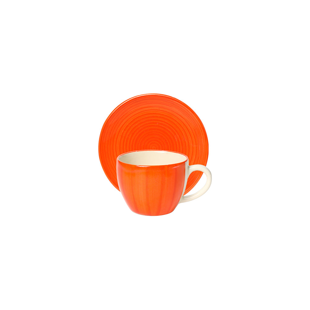 Belarus Cup & Saucer 200 ML - Set of 12 Pcs (Orange)