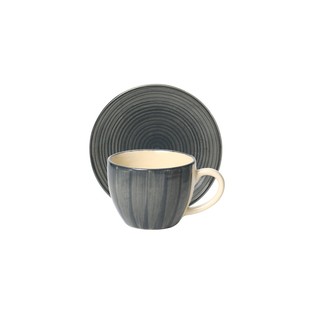 Belarus Cup & Saucer 200 ML - Set of 12 Pcs (Black)