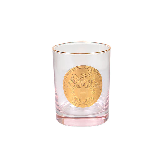 Whisky Glass - 385ml Set of 6 Pcs - Pink with Gold Line - ( YG3506 )