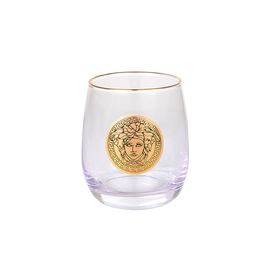 Whisky Glass 350 ML Set of 6 Pcs - Purple with Gold Line - ( YG3509 )