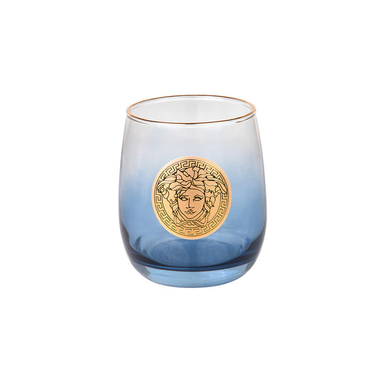 Whisky Glass - 350 ML Set of 6 Pcs Blue with Gold Line - ( YG3510 )