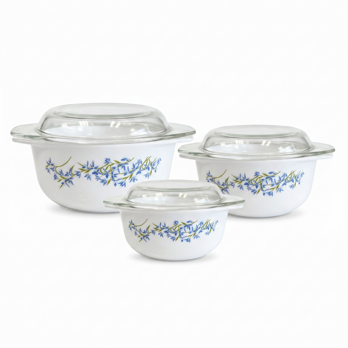 Autumn Opalware Casserole Set - Set of 6 Pc
