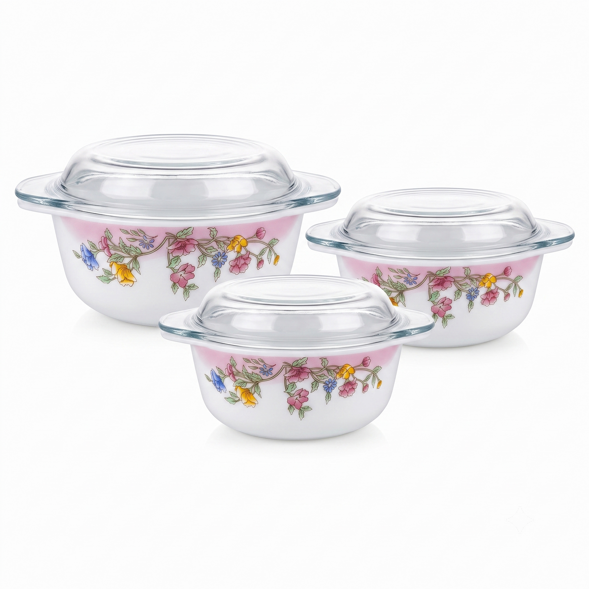 Covel Opalware Casserole Set - Set of 6 Pc
