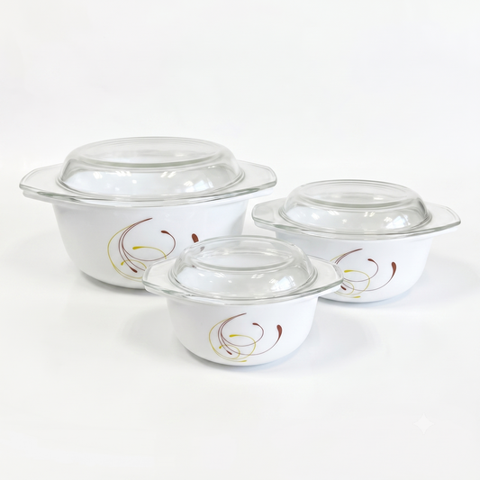 Perish Opalware Casserole Set Set of 6 Pc