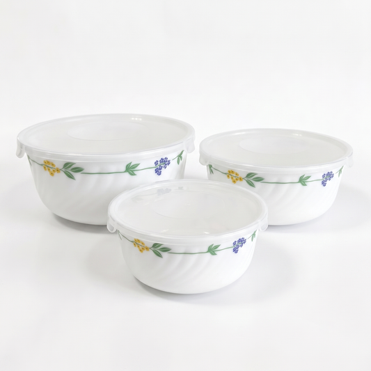 Clay Opalware Casserole Set - Set of 3 Pc