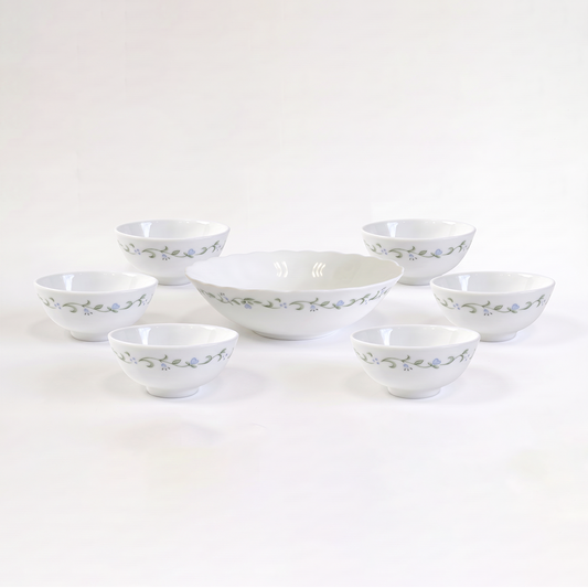 Moonstone Opalware Pudding Set - Set Of 7 Pc