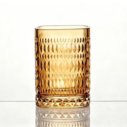 Axis Square Glass 270 Ml - Amber - Set Of 6 Pcs