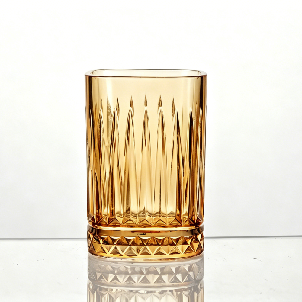 Forma Square Glass 270 Ml - Amber - Set Of 6 Pcs