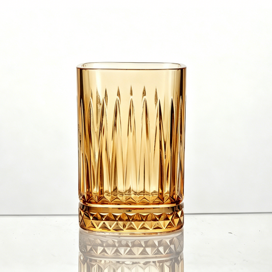 Forma Square Glass 270 Ml - Amber - Set Of 6 Pcs