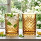 Vetro Square Glass 270 Ml - Amber - Set Of 6 Pcs
