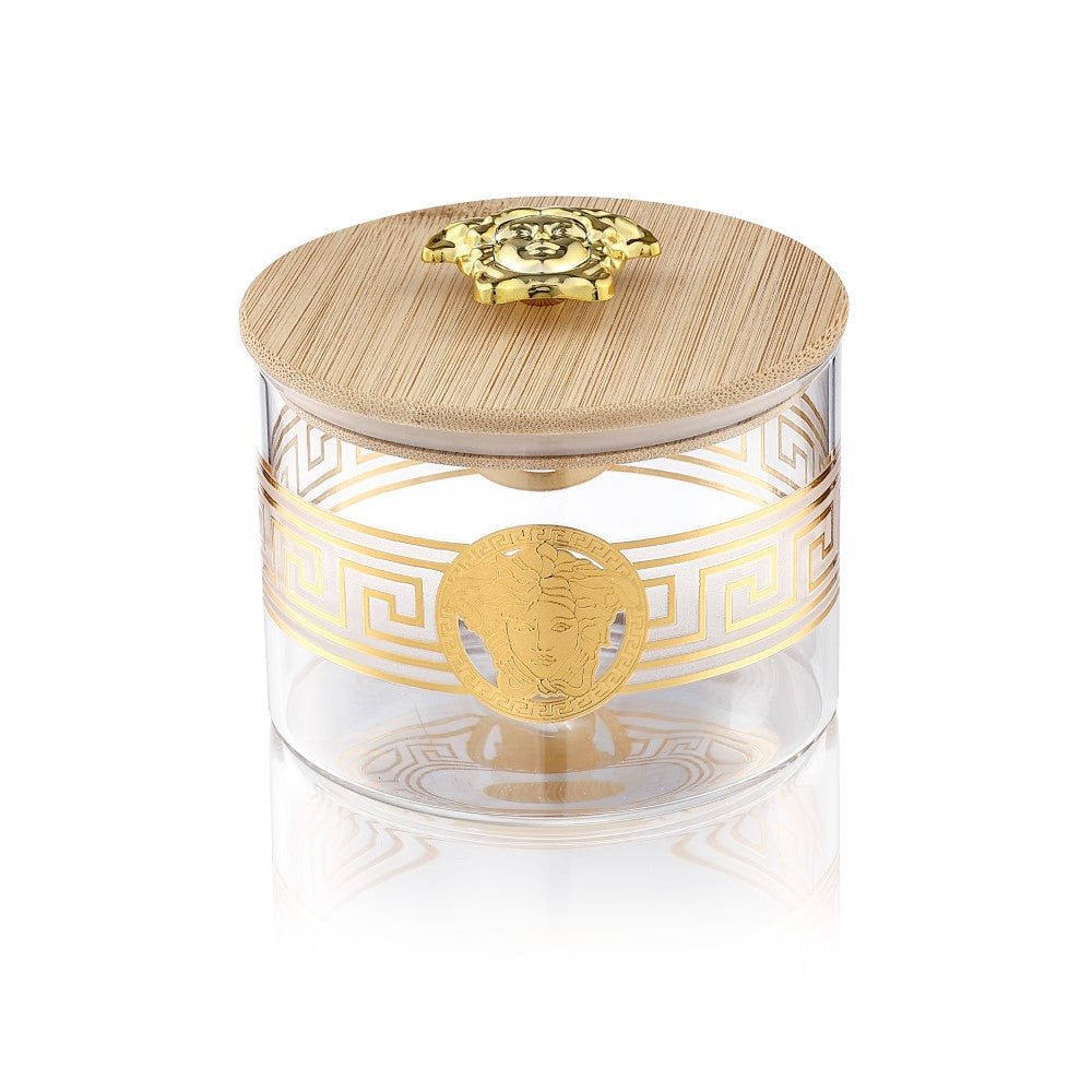 Borosilicate Airtight Jar 500 ML - Set of 1 PC with Gold Decal and Premium Knob