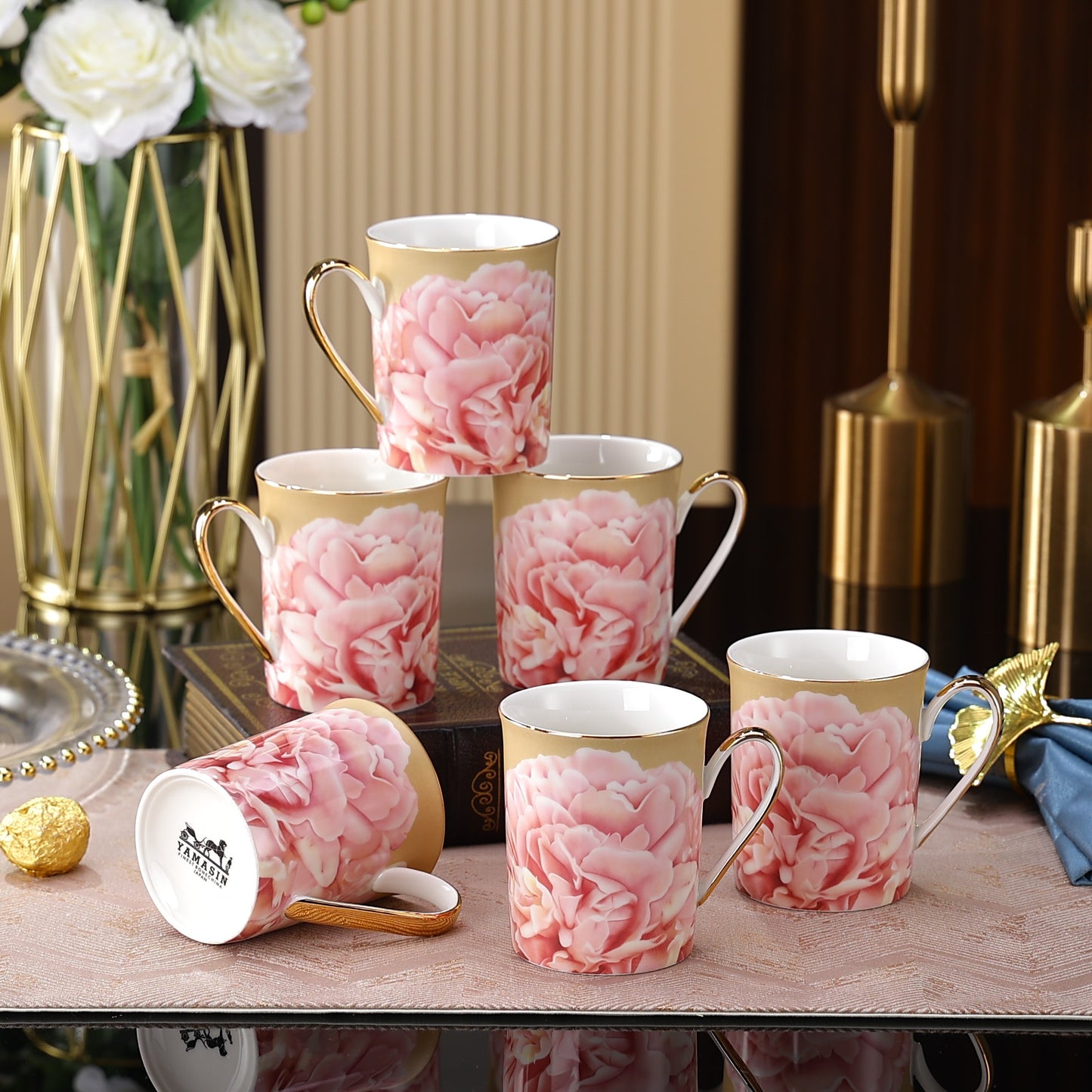 Premium Gold Collection Milk Mug Set 200 Ml Set Of 6 Pcs