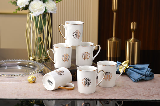Premium Gold Collection Milk Mug Set 200 Ml Set Of 6 Pcs