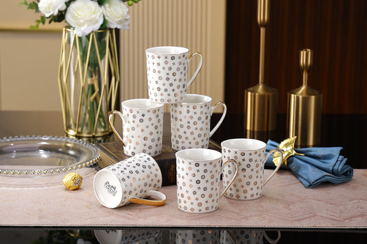 Premium Gold Collection Milk Mug Set 200 Ml Set Of 6 Pcs