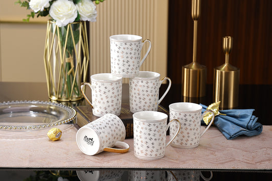 Premium Gold Collection Milk Mug Set 200 Ml Set Of 6 Pcs