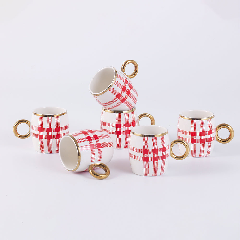 Nebula Mug Set - Red 180 Ml - Set Of 6 Pcs