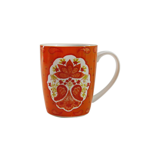 Hilton Mug 360ml Set of 4 Pcs - Orange with Design Pattern