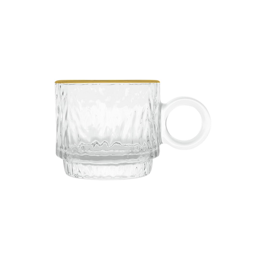 Myra Tea Mug Set 170 Ml - With Gold Rim - Set Of 6 Pc