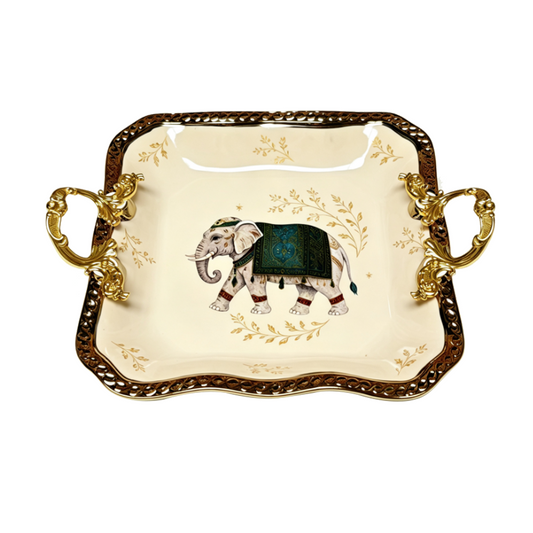 Elephant 25 Cm - Square Platter With Handle