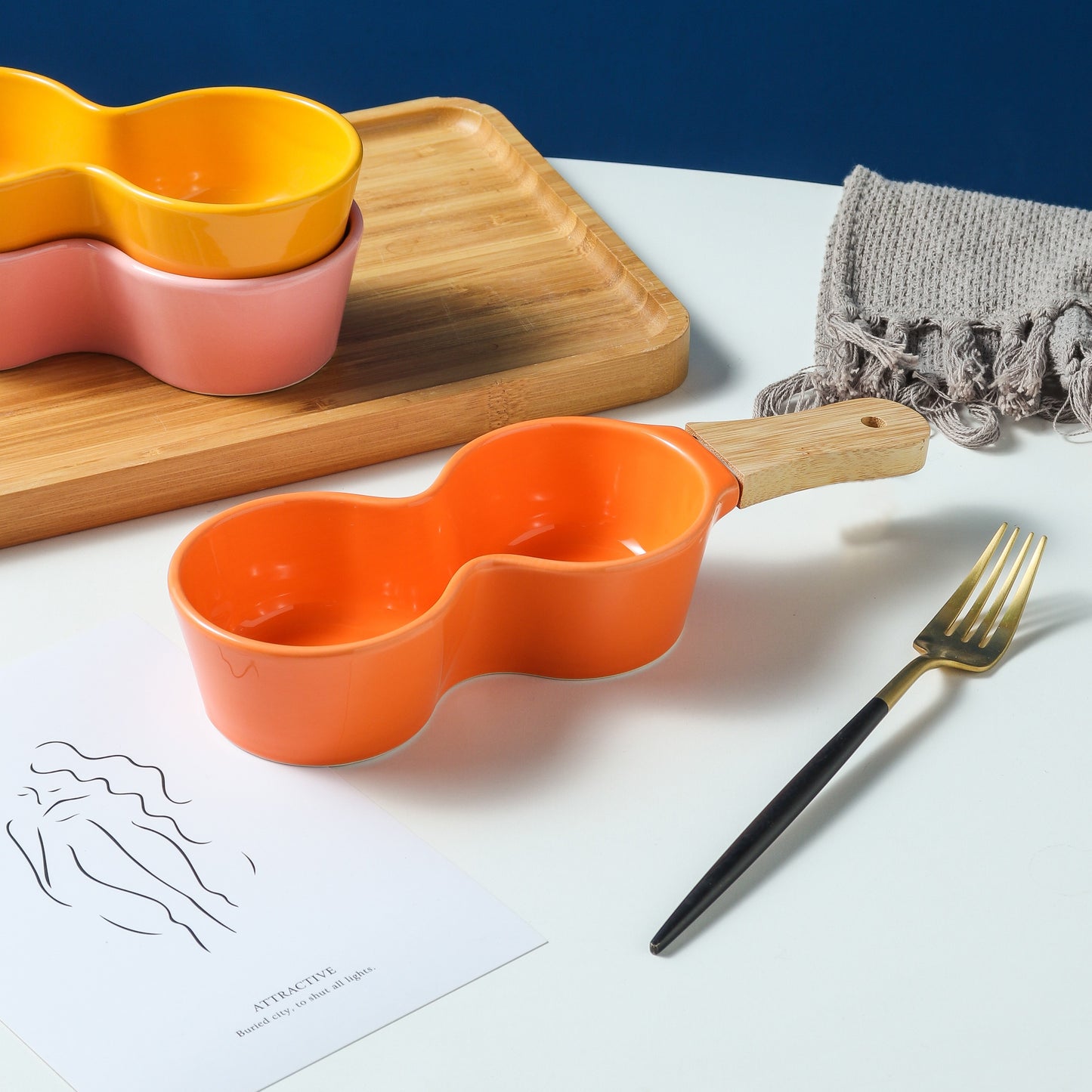 Pleasant Snack Dish Set of 1 Pc - Orange