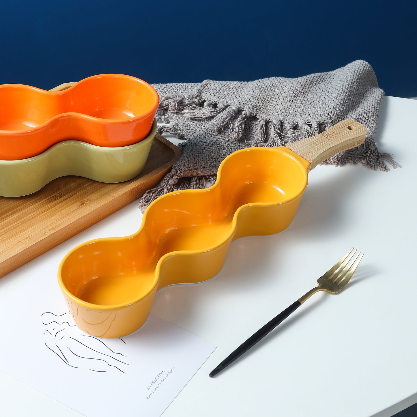 Luscious Snack Dish Set of 1 Pc - Orange