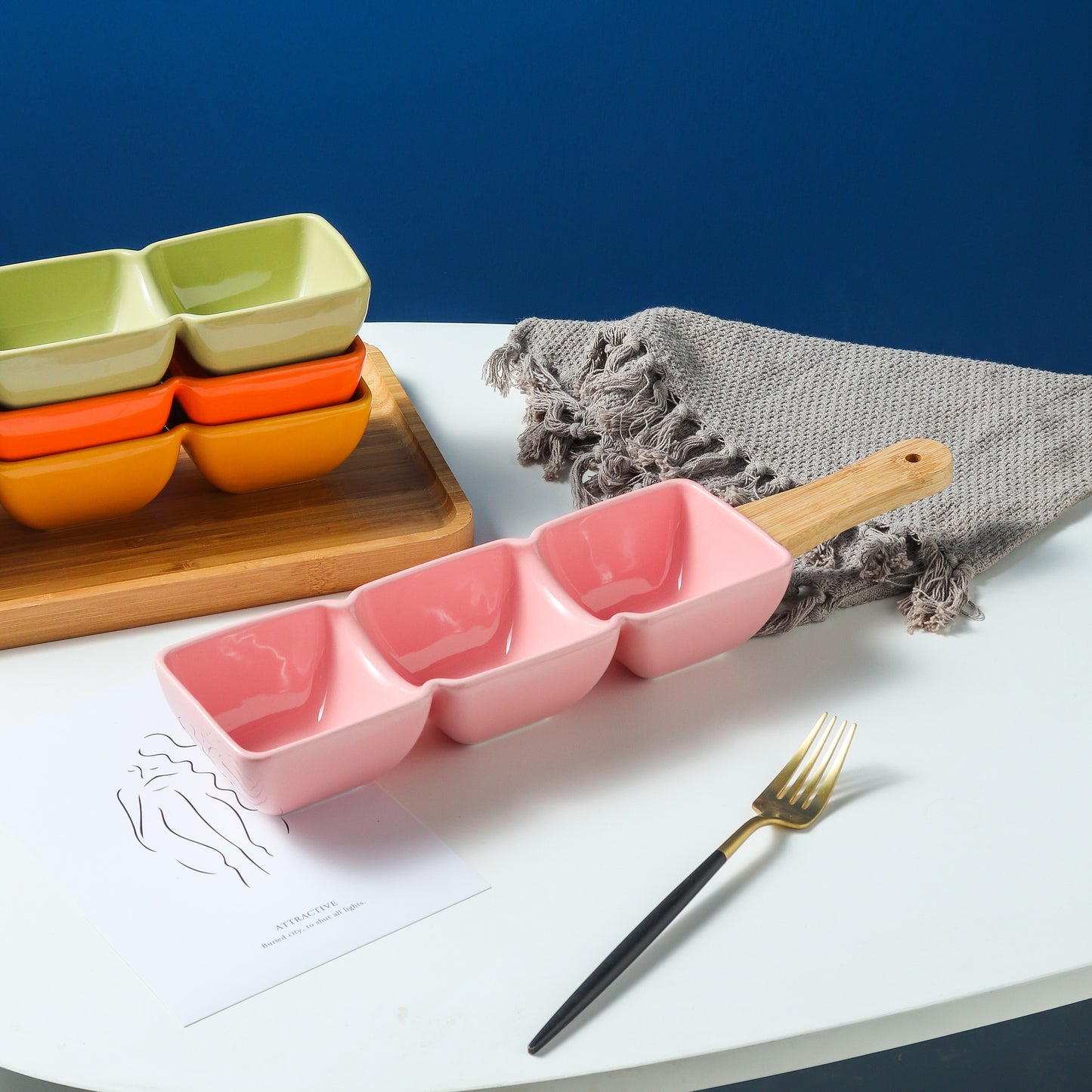 Pyramid Snack Dish Set of 1 Pc - Pink