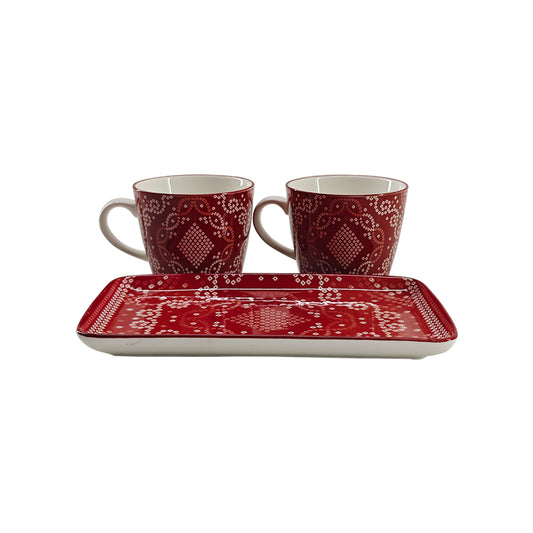 Aloha Mug With Platter 23 Cm - Set of 3 Pcs