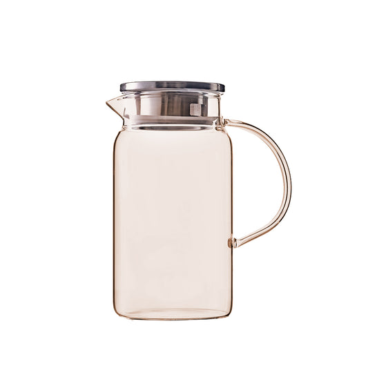 Amber Borosilicate Jug With Metal Lid 1.8 L - Set of 1 Pc