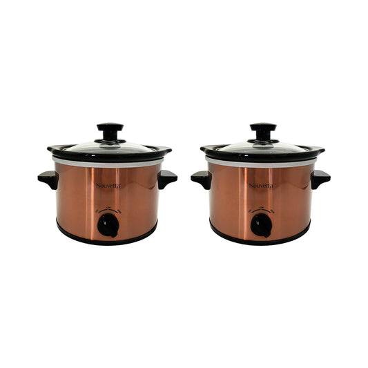 Gourmet Stainless Steel Slow Cooker - Copper 1.5 L - Set of 2 Pcs