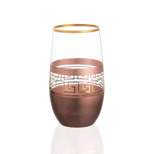 Rose Gold Decal Whisky Glass -390ml