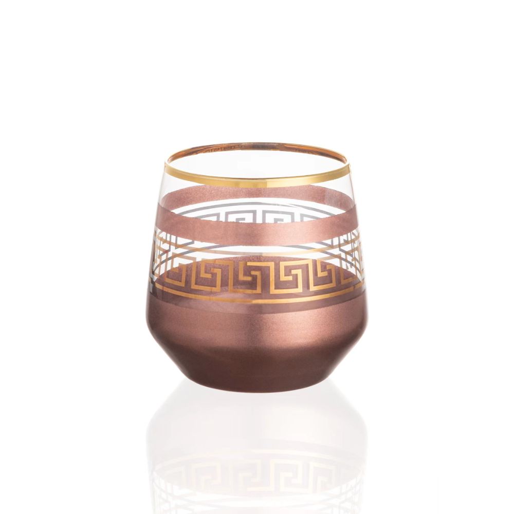 Rose Gold Decal Whisky Glass -360ml