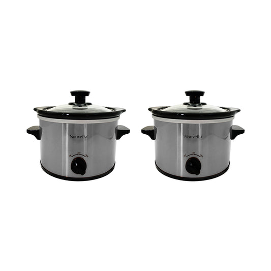 Gourmet Stainless Steel Slow Cooker - Steel 1.5 L - Set of 2 Pcs