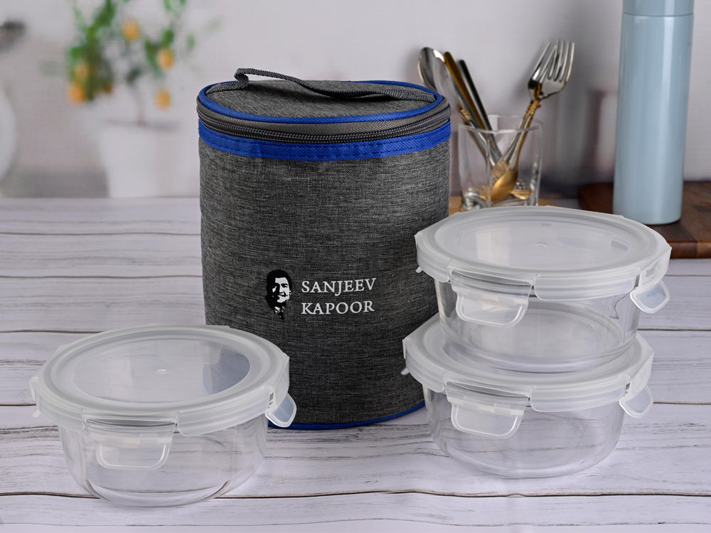 Boston 3 Pc Round Lunch Box With Bag