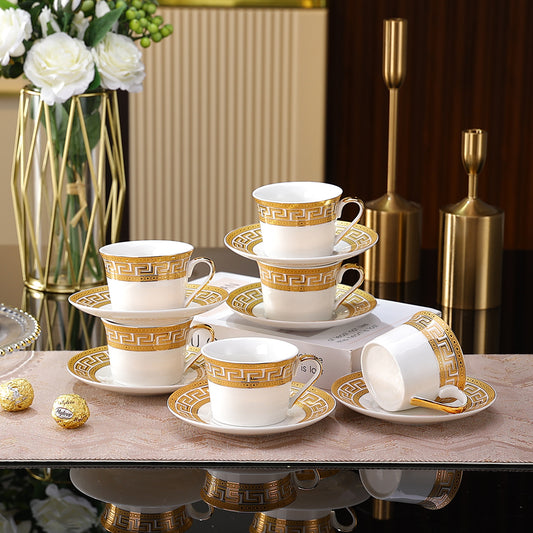 12 Pcs Premium Gold Collection Cup & Saucer