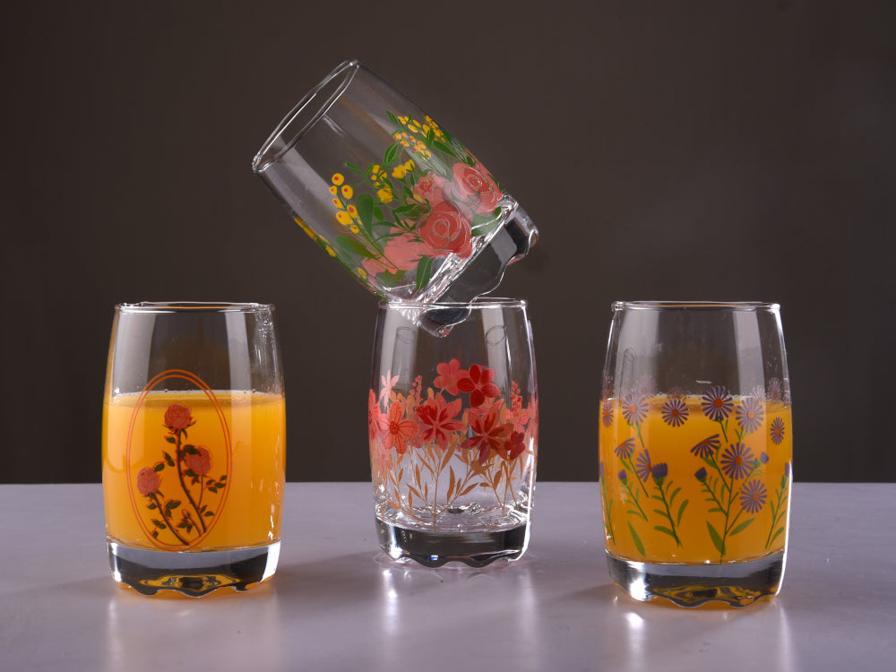 Decor Printed Juice Glass 265 ml - Set of 6 Pcs